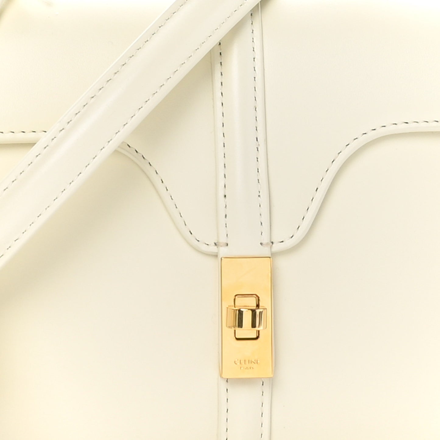 Satinated Calfskin Mini 16 Top Handle Bag White Cotton