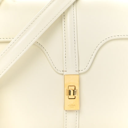 Celine Satinated Calfskin Mini 16 Top Handle Bag White Cotton 9 of 11