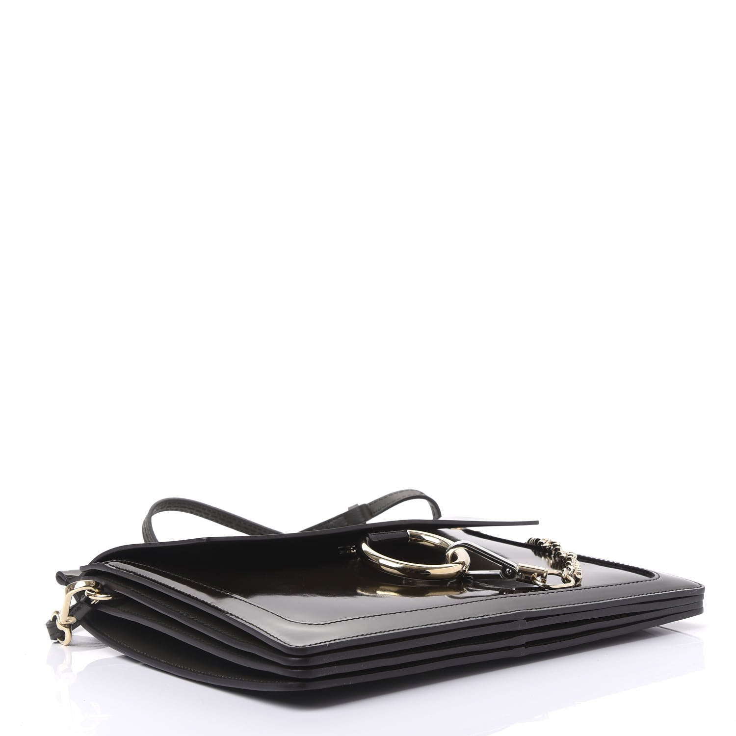 Chloe Patent Medium Faye Shoulder Bag Deep Forest 3 of 8