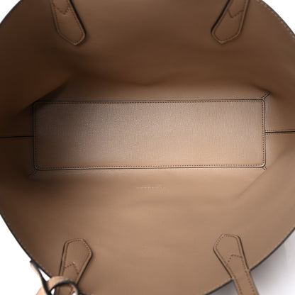 Burberry Grainy Calfskin Haymarket Check Medium Reversible Tote Camel 10 of 14