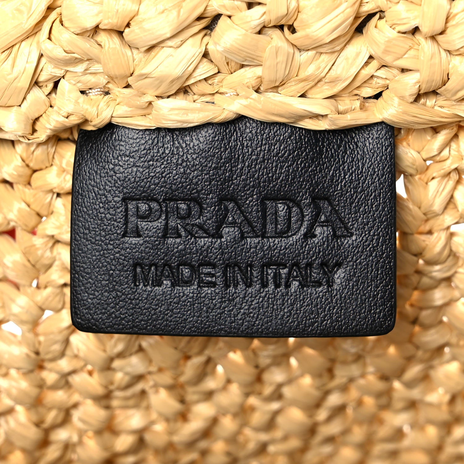 Prada Yarn Raffia Effect Crochet Embroidered Small Logo Tote Naturale 6 of 8