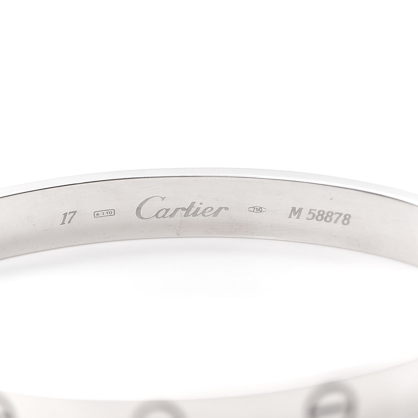 18K White Gold LOVE Bracelet 17
