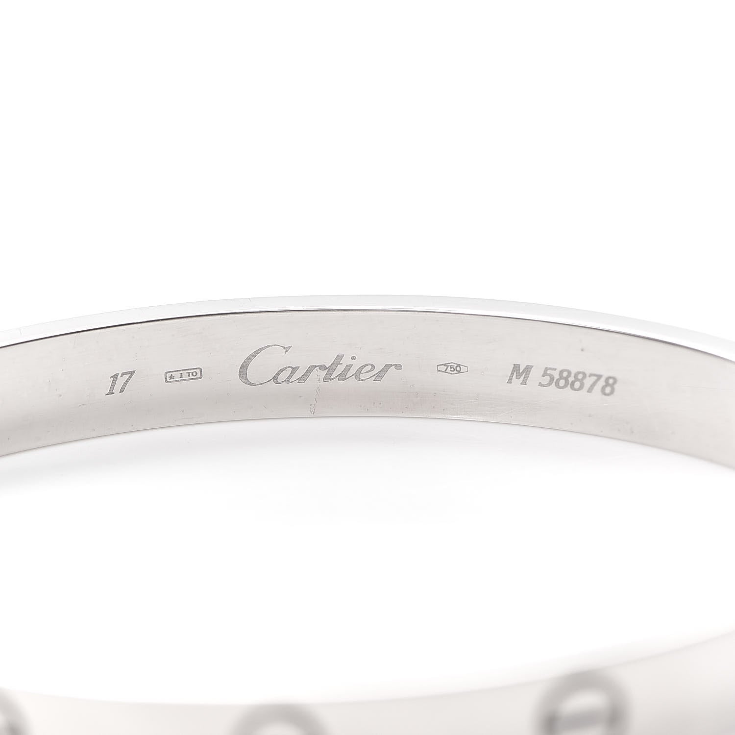 Cartier 18K White Gold LOVE Bracelet 17 4 of 6