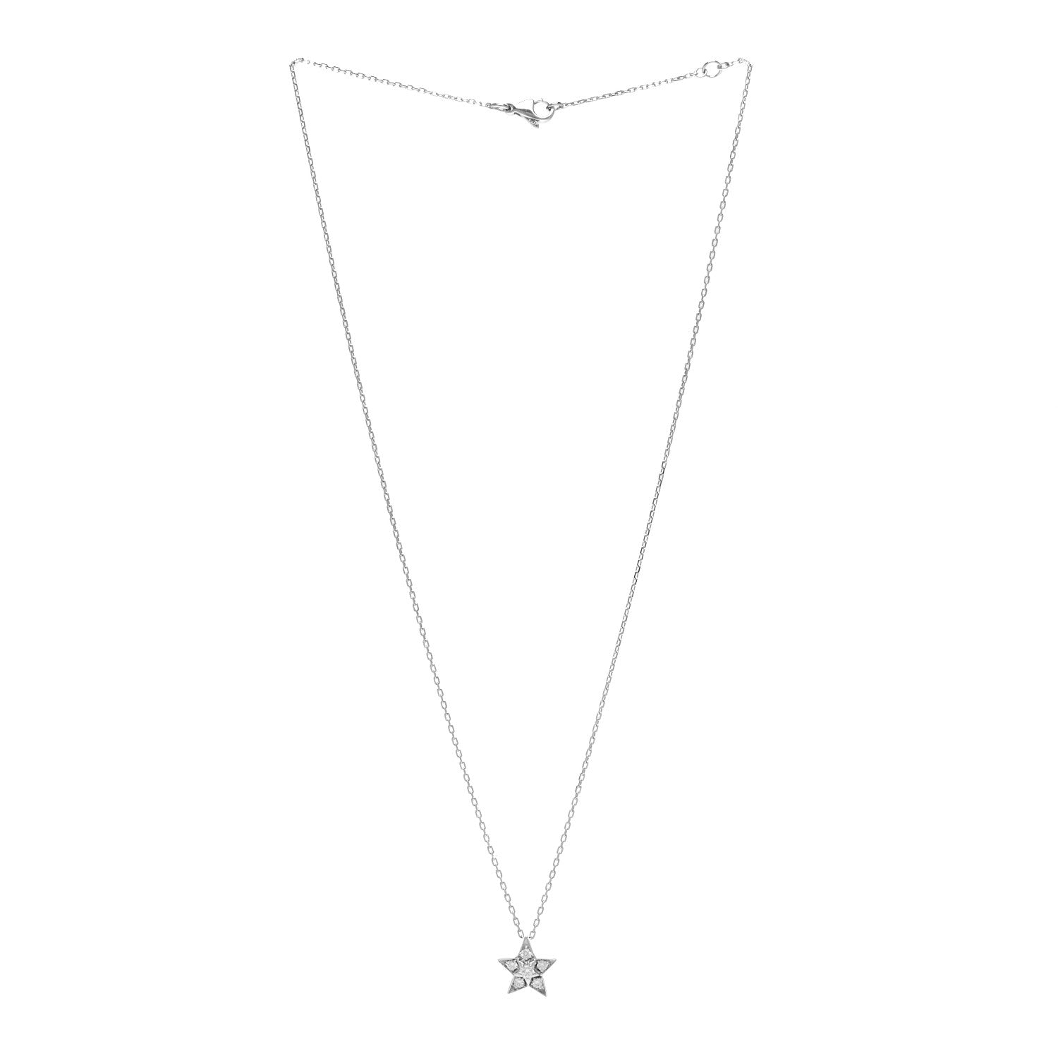 Chanel 18K White Gold Diamond Small Comete Geode Pendant Necklace 3 of 5