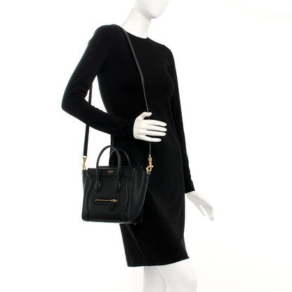 Celine Smooth Calfskin Nano Luggage Black 2 of 13