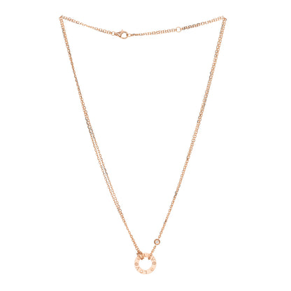 Cartier 18K Pink Gold 2 Diamond LOVE Necklace 3 of 8