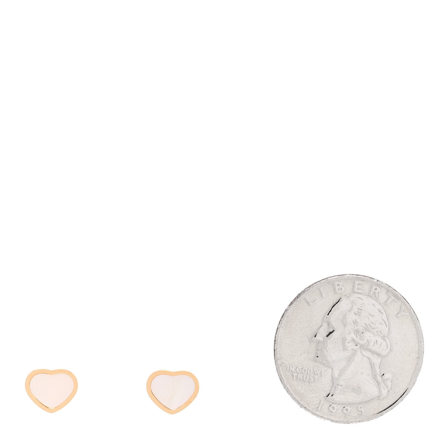 18K Rose Gold Mother of Pearl Happy Hearts Earrings