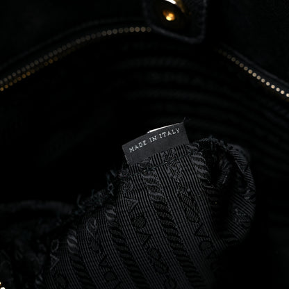 Prada Tessuto Nylon Gaufre Drawstring Tote Black 6 of 14