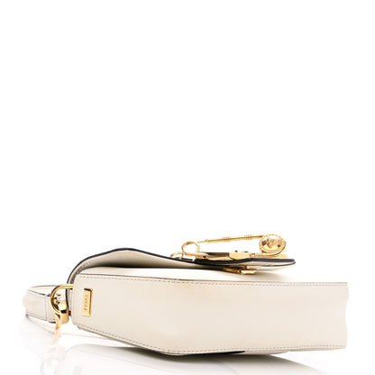 Fendi X VERSACE Vitello Seta Fendace Mini Brooch Baguette White Ice 4 of 15
