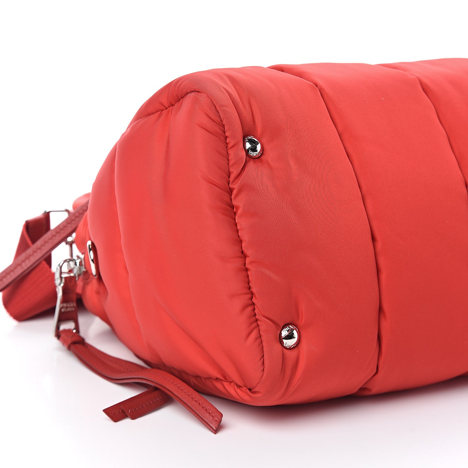 Prada Tessuto Nylon Bomber Dome Satchel Red 7 of 8