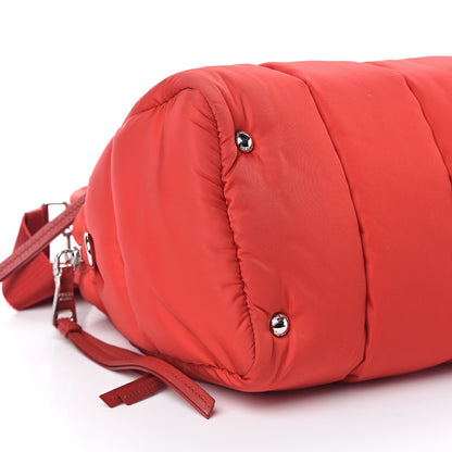 Prada Tessuto Nylon Bomber Dome Satchel Red 7 of 8