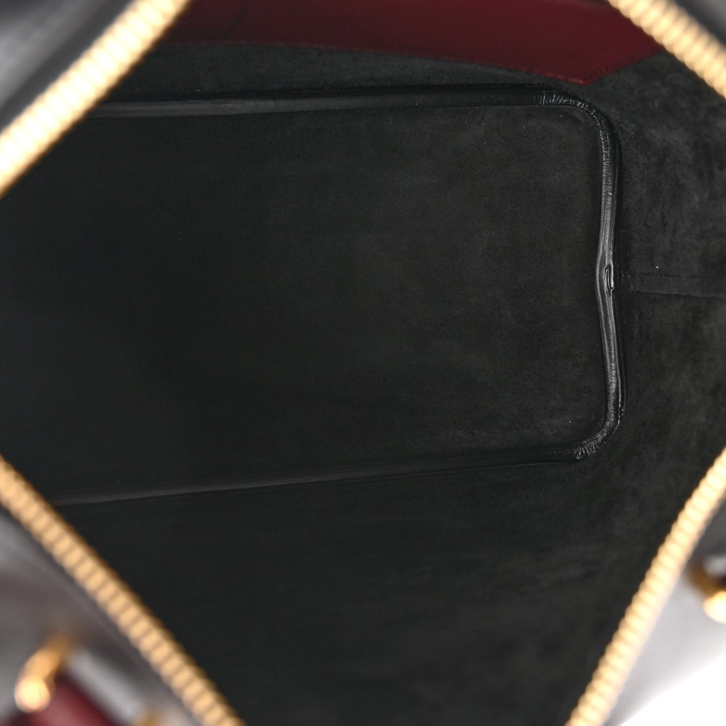Lambskin Small Soft Cube Satchel Black Burgundy