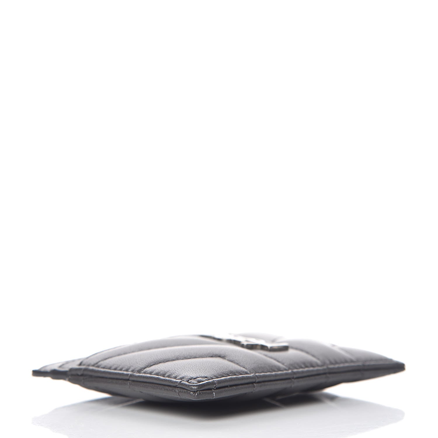 Saint Laurent Calfskin Y Quilted Monogram LouLou Credit Card Case Asphalt 4 of 9