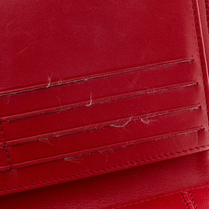 Chanel Lambskin Camellia Embossed Flap Wallet Red 9 of 11