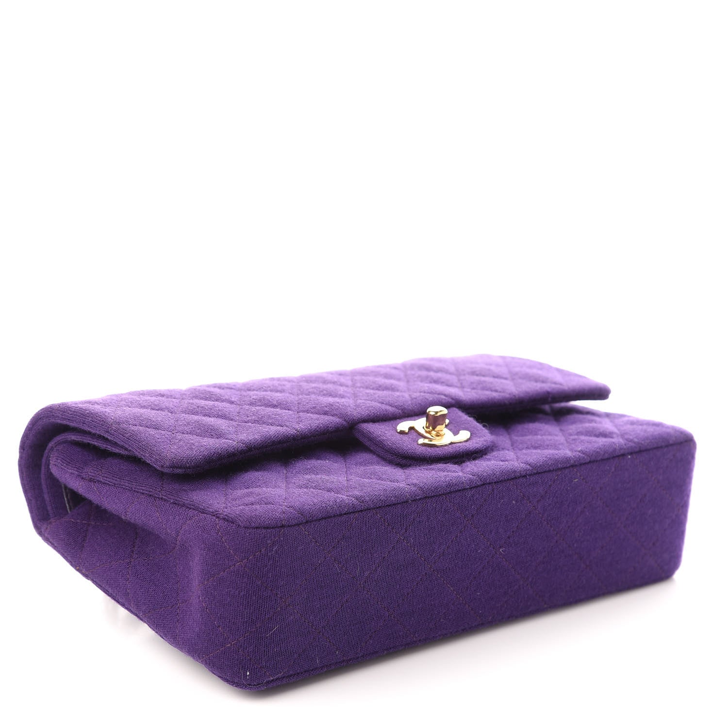 Chanel Jersey Quilted Medium Double Flap Bijoux Chain Purple 4 of 9