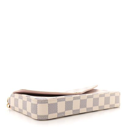 Louis Vuitton Damier Azur Pochette Felicie Chain Wallet Rose Ballerine 5 of 12