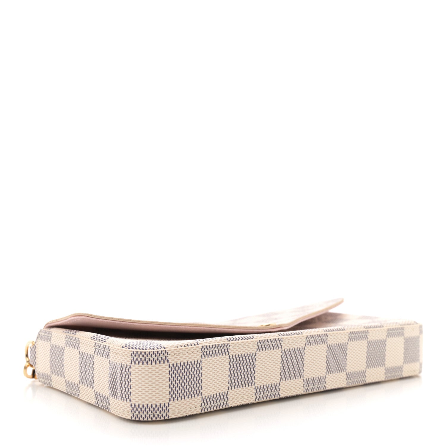 Louis Vuitton Damier Azur Pochette Felicie Chain Wallet Rose Ballerine 5 of 12