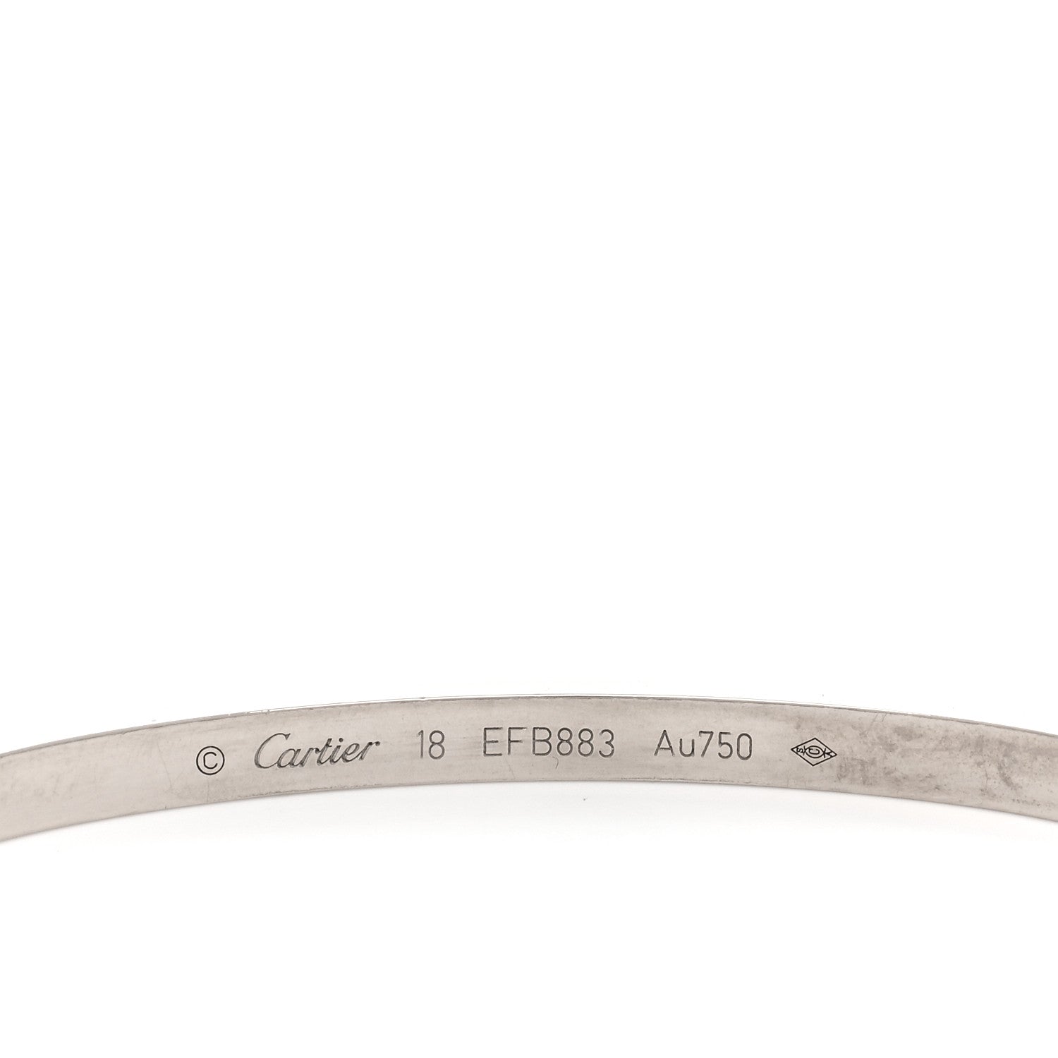 Cartier 18K White Gold Small LOVE Bracelet 18 5 of 6