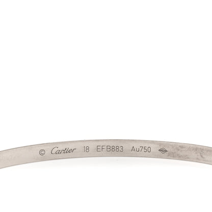 Cartier 18K White Gold Small LOVE Bracelet 18 5 of 6