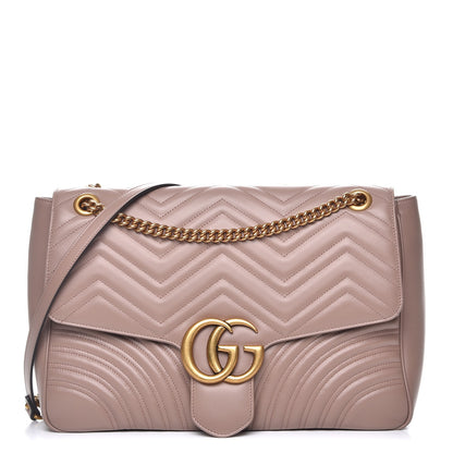 Gucci Calfskin Matelasse Large GG Marmont Shoulder Bag Porcelain Rose 1 of 9