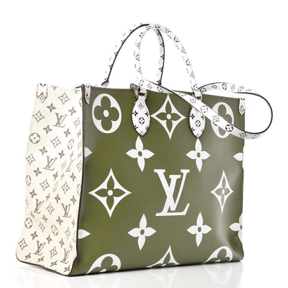 Louis Vuitton Monogram Giant Onthego GM Kaki Beige 4 of 11