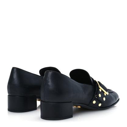 Prada Calfskin Modellerie Stud Loafers 36.5 Black 5 of 16