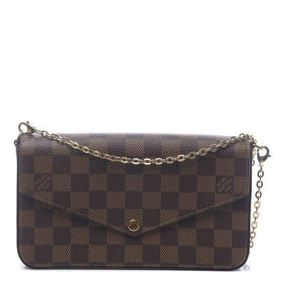 Louis Vuitton Damier Ebene Pochette Felicie Chain Wallet 1 of 11