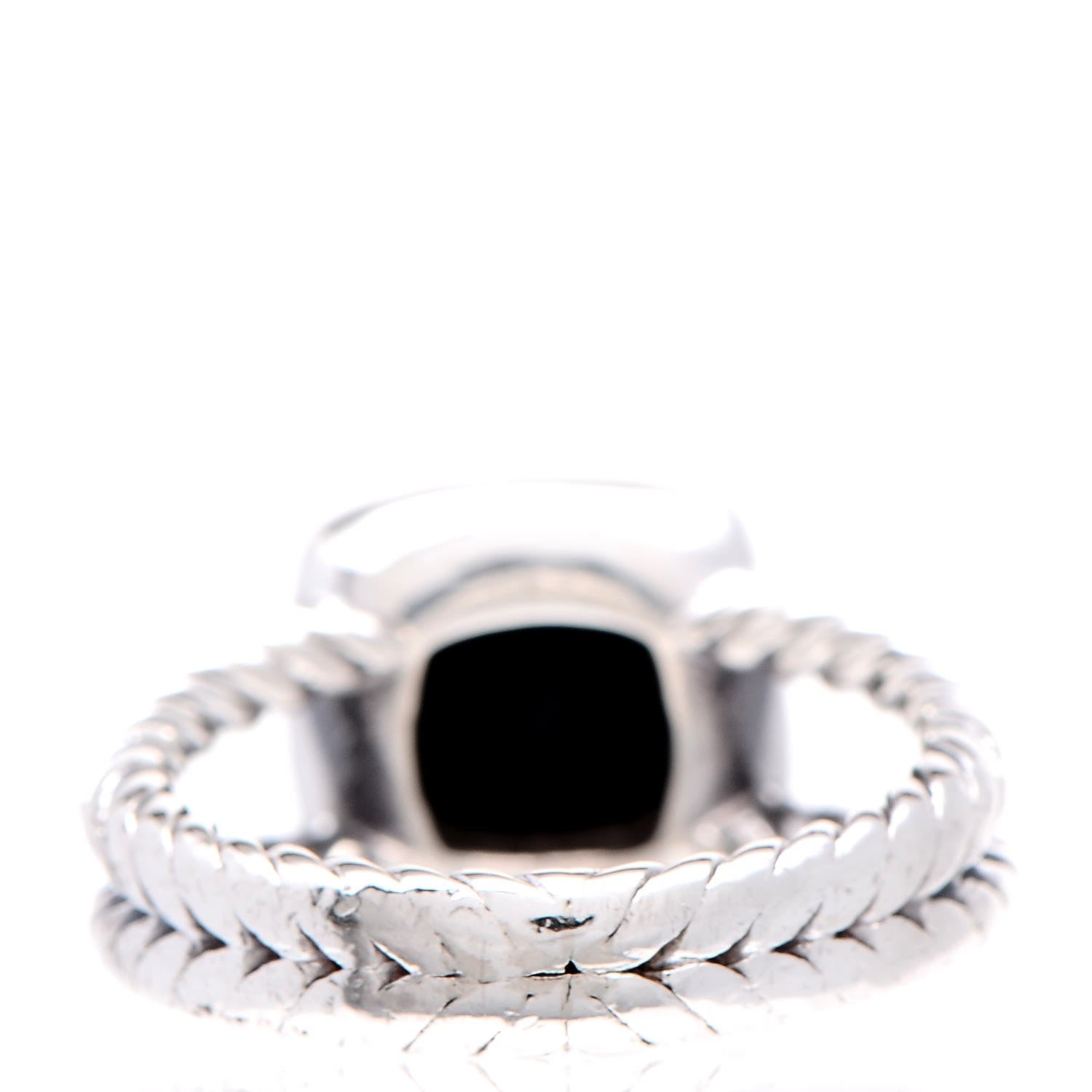 David Yurman Sterling Silver Diamond Black Onyx 7mm Petite Albion Ring 49 5 4 of 5