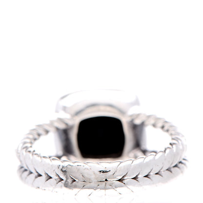 David Yurman Sterling Silver Diamond Black Onyx 7mm Petite Albion Ring 49 5 4 of 5