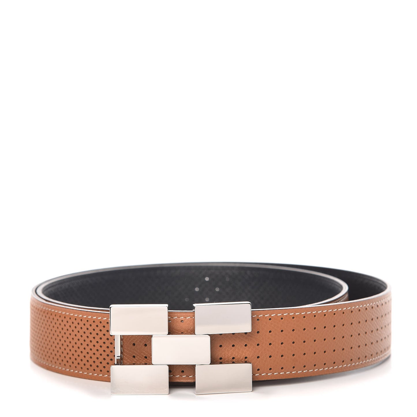 Epsom Perforated 32mm Belt 95 Gold Black