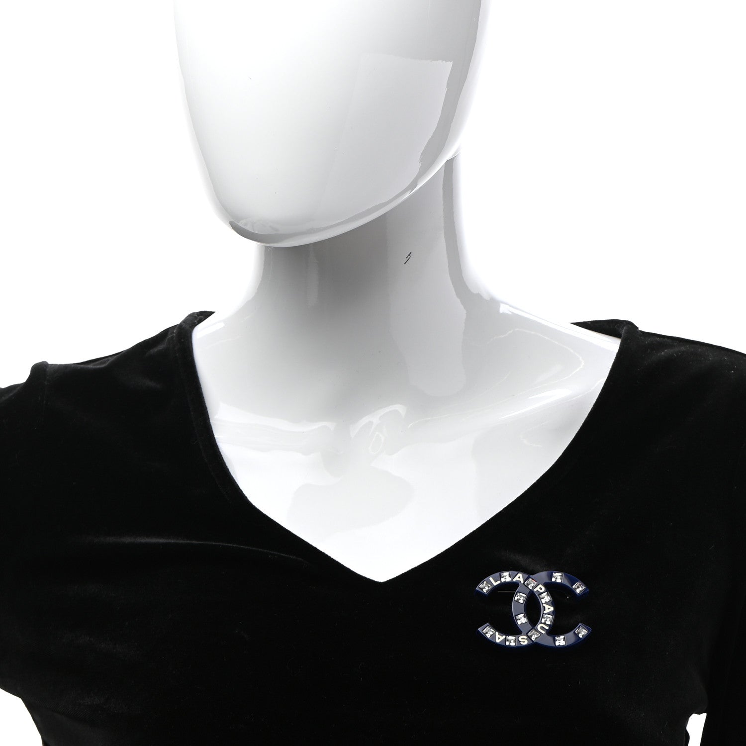 Chanel Resin Crystal La Pausa CC Brooch Blue 2 of 5