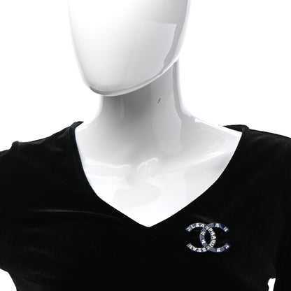 Chanel Resin Crystal La Pausa CC Brooch Blue 2 of 5