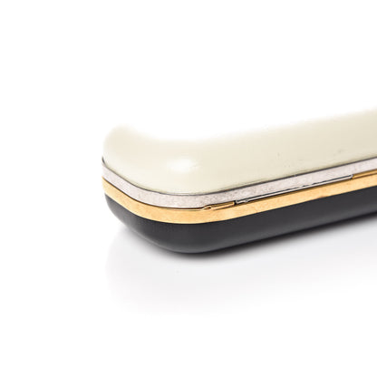 Alexander McQueen Lambskin Twin Skull Box Clutch White Black 10 of 12