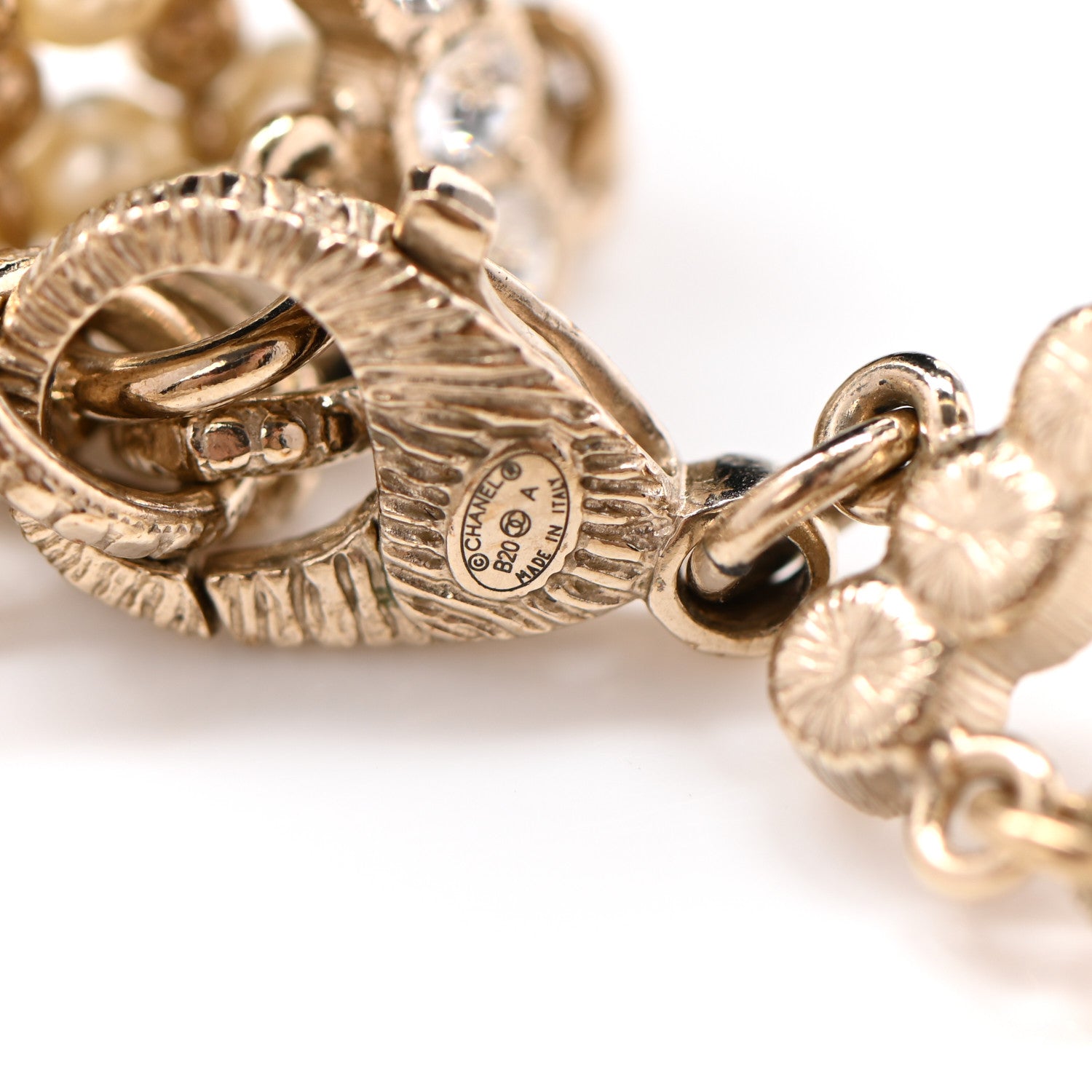 Chanel Pearl Crystal CC Choker Necklace Gold 5 of 5