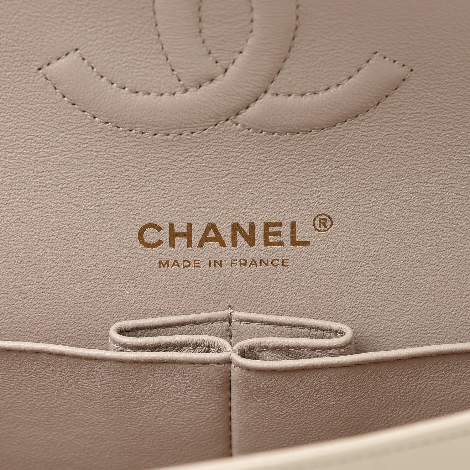 Chanel Calfskin Coco Pleats Medium Double Flap Beige 6 of 13