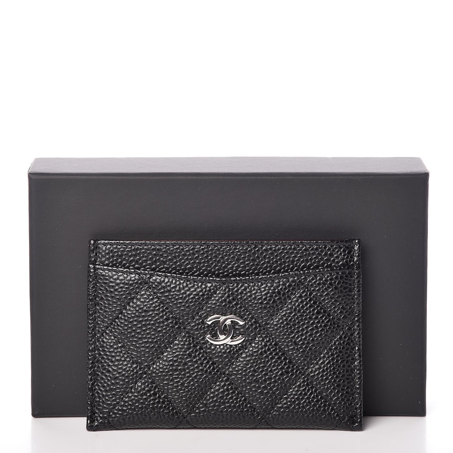 Caviar Quilted Card Holder Black