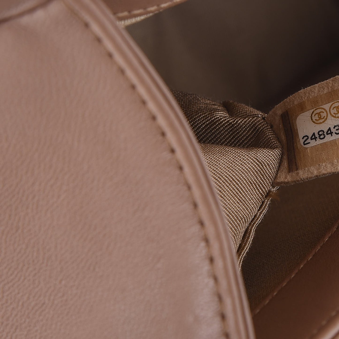 Lambskin Quilted Medium Boy Flap Dark Beige