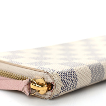 Louis Vuitton Damier Azur Clemence Wallet Rose Ballerine 7 of 10