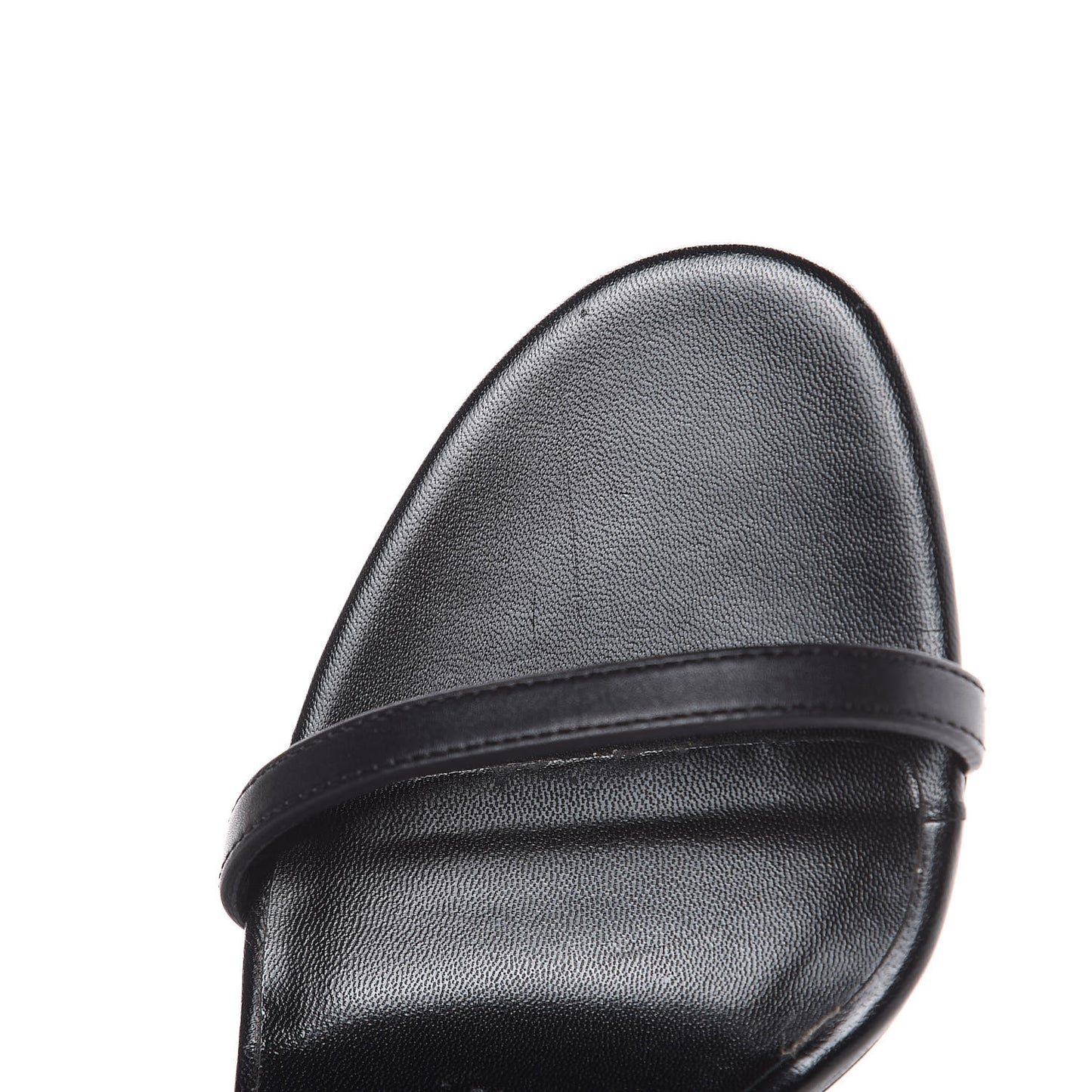 Calfskin Interlocking G Ankle Strap Sandals 6 Black