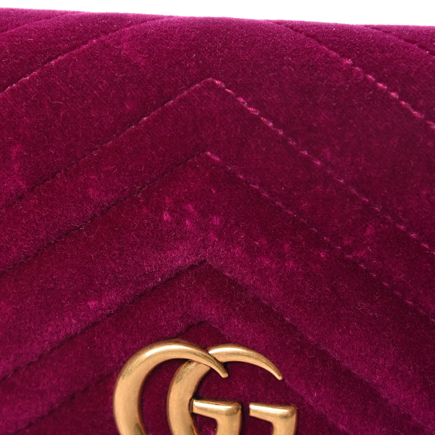 Gucci Velvet Matelasse GG Marmont Mini Bag Fuchsia Violet Cyclamen 12 of 13
