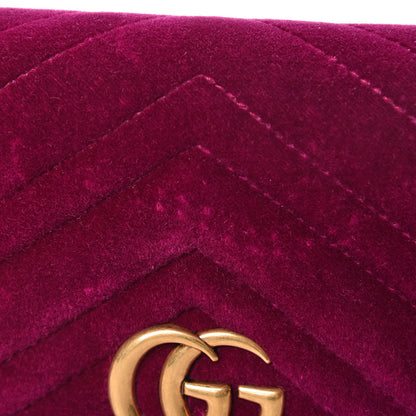 Gucci Velvet Matelasse GG Marmont Mini Bag Fuchsia Violet Cyclamen 12 of 13
