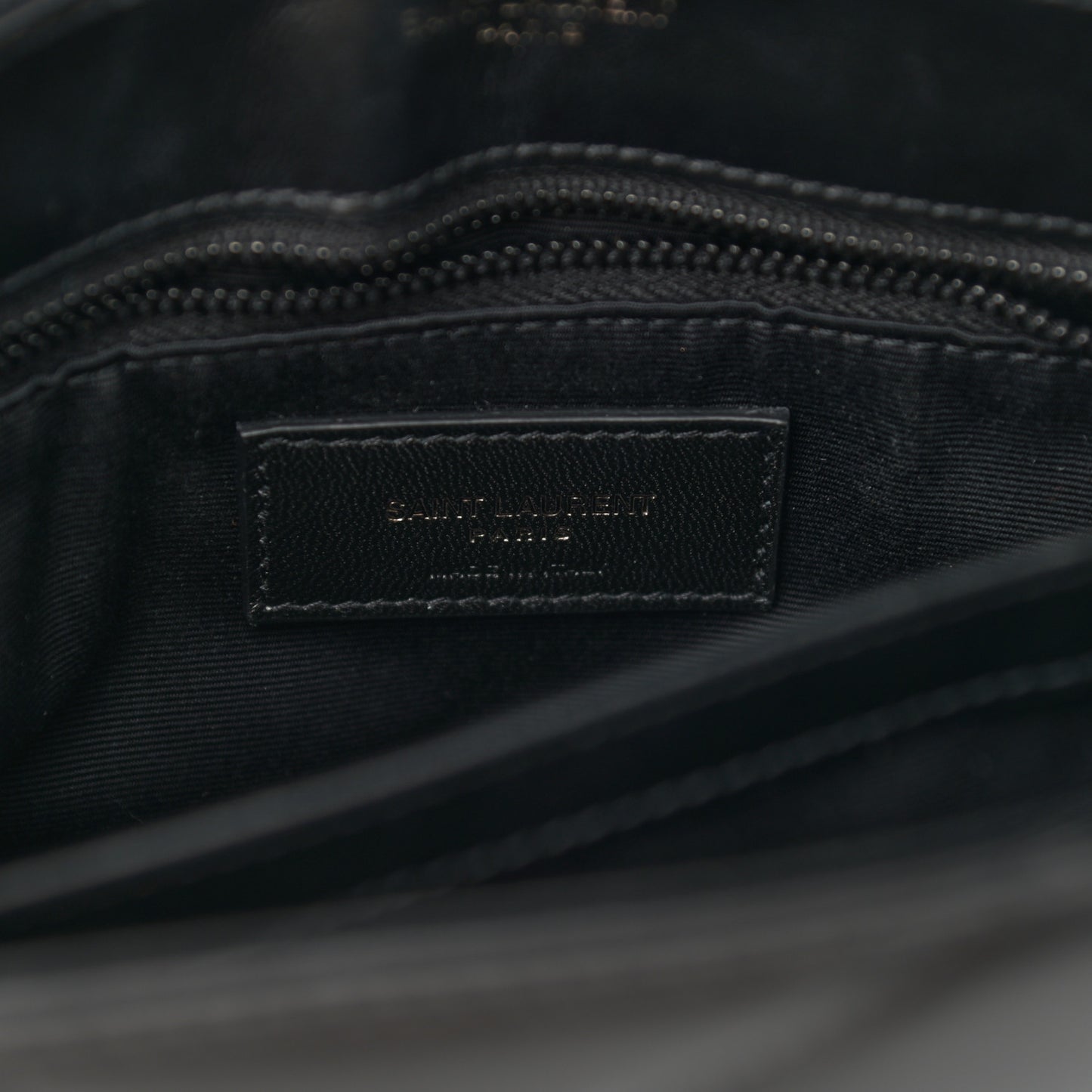 Calfskin Y Quilted Monogram Monochrome Toy Loulou Crossbody Bag Black