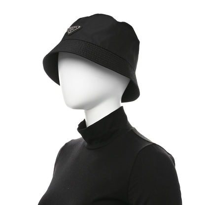 Prada Re-Nylon Metal Triangle Logo Womens Bucket Hat L Black 2 of 9