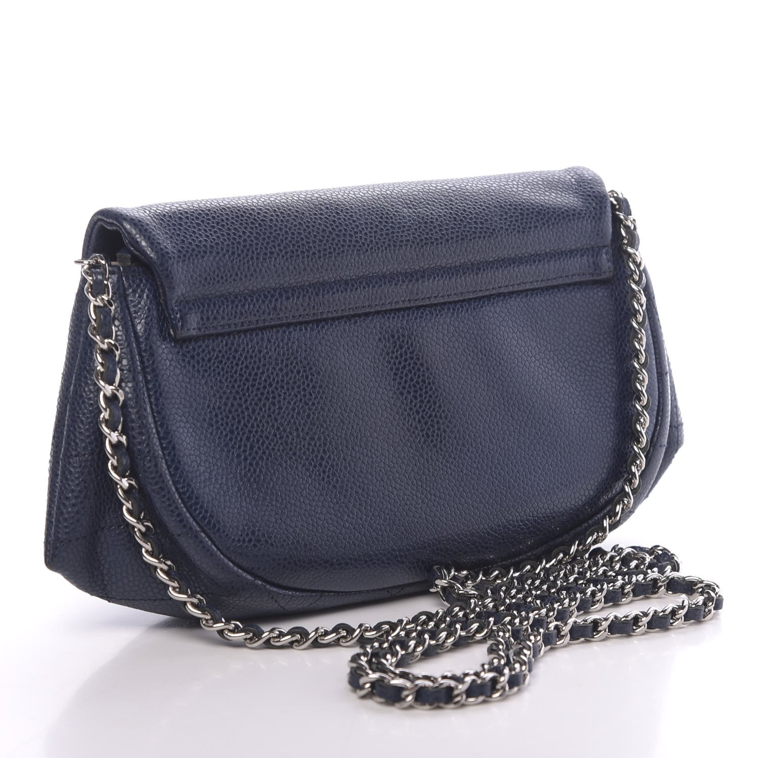 Chanel Caviar Half Moon Wallet On Chain WOC Navy 3 of 11