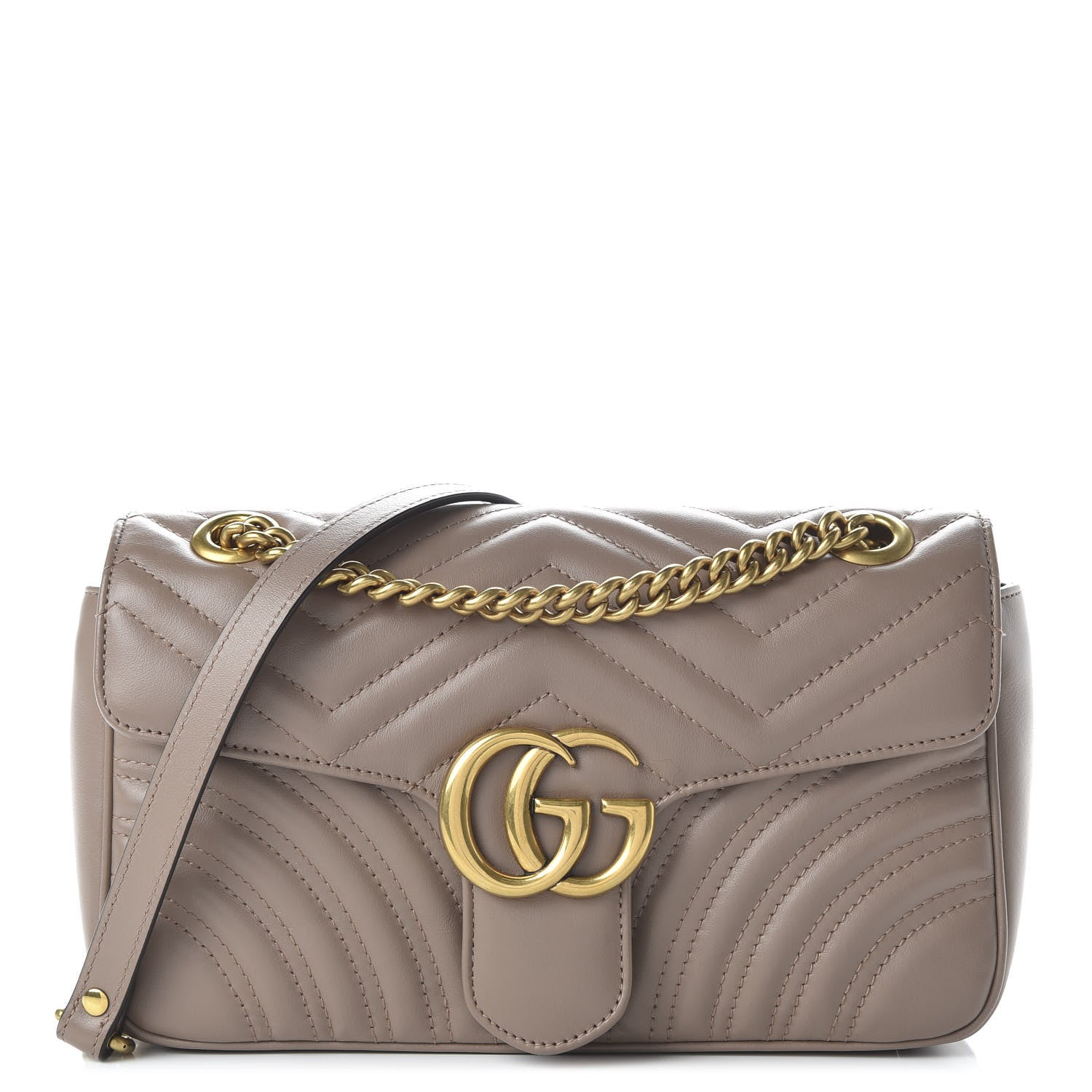 Gucci Calfskin Matelasse Small GG Marmont Shoulder Bag Porcelain Rose 1 of 10