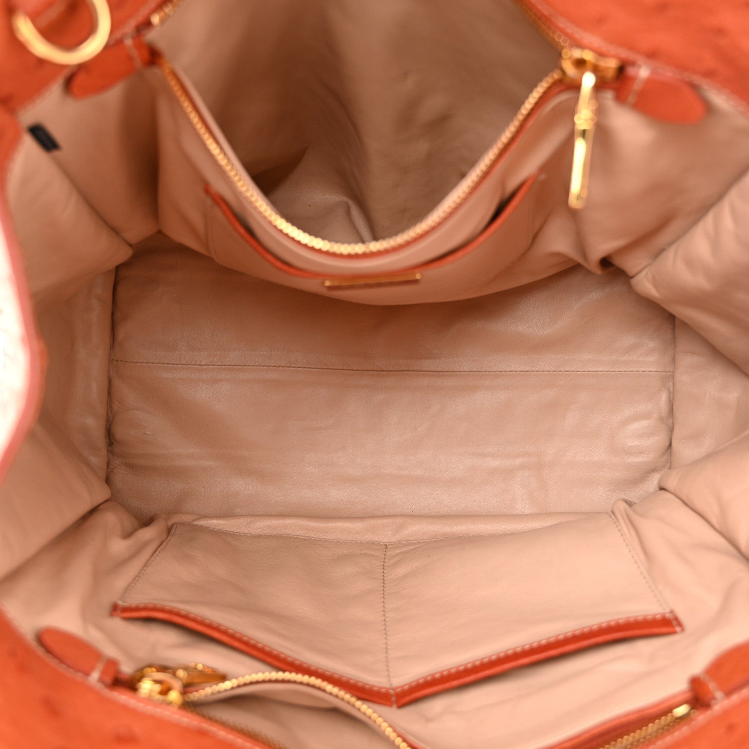 Prada Ostrich  Tote Cognac 5 of 13