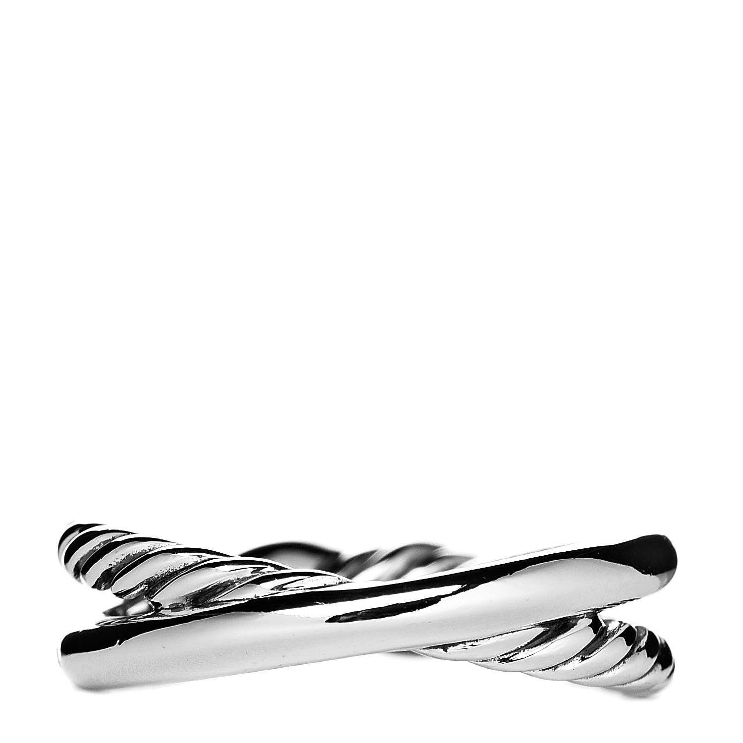 David Yurman Sterling Silver Diamond Continuance Band Ring 51 5.75 3 of 4