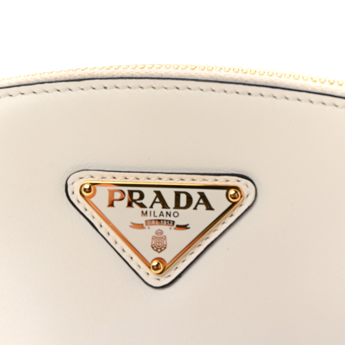 City Calfskin Small Triangle Shoulder Bag White