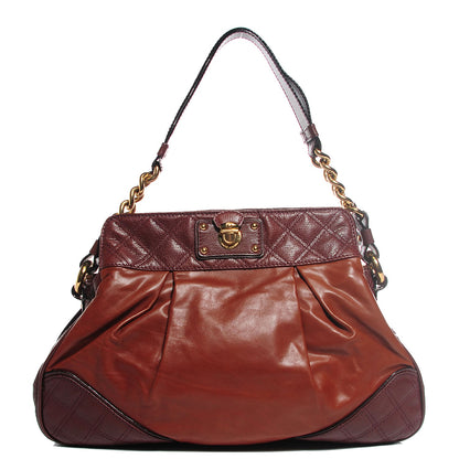 Marc Jacobs Calfskin Quilted Mixed Hobo Cognac 1 of 10