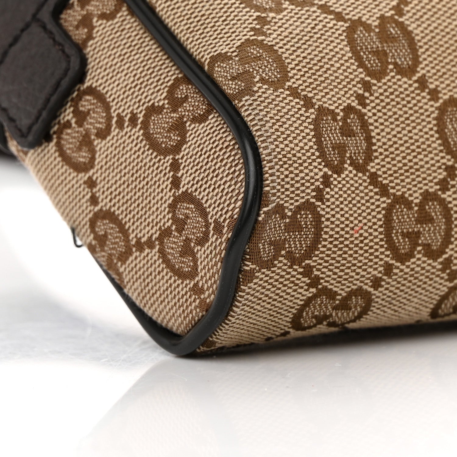 Gucci Monogram Dollar Calfskin Belt Bag Beige Ebony Testa di Moro Marrone Scuro 9 of 13